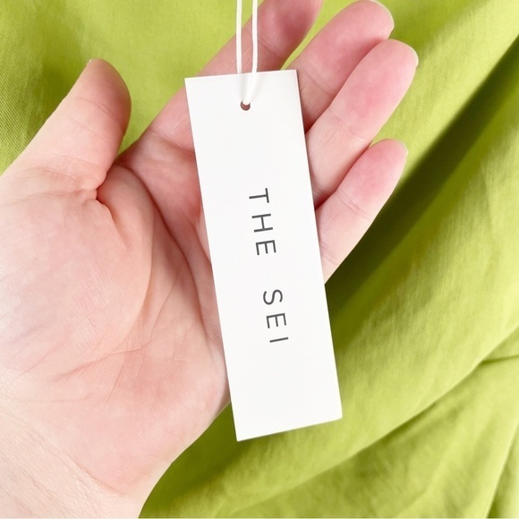 The Sei Gathered One Shoulder Ruched Slit Midi Dress Green Cocktail Party - Picture 7 of 8